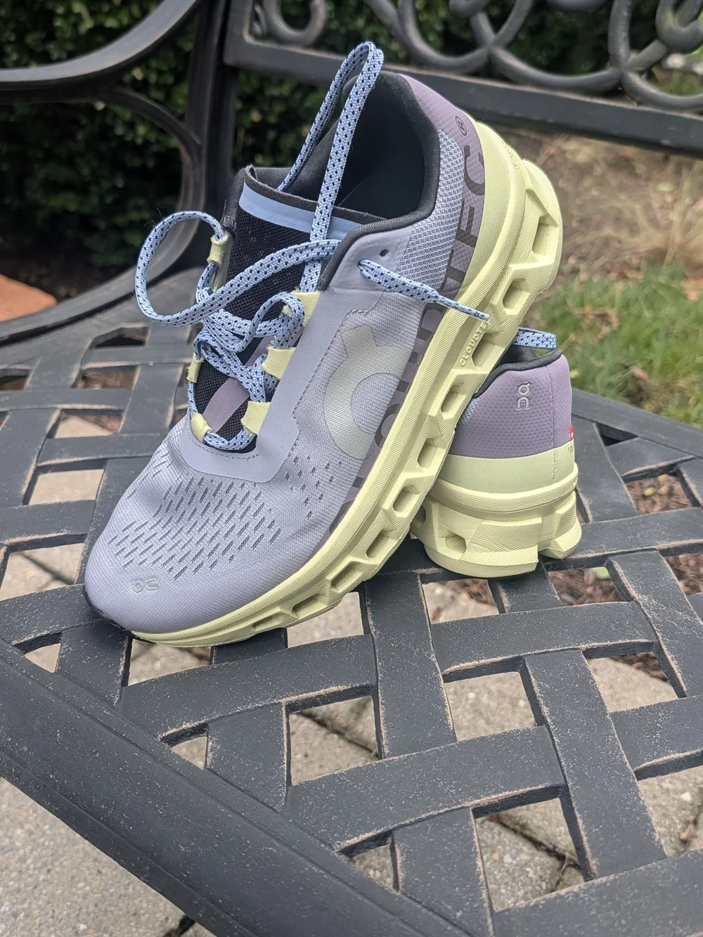 On Running Women's Sneakers in Light Gray and Pale Yellow